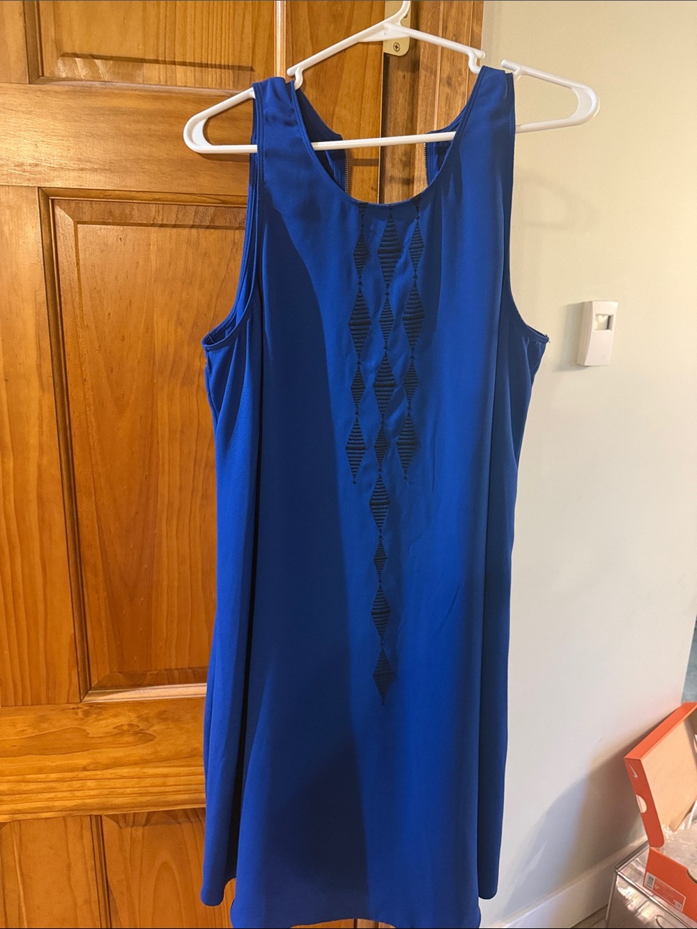 Apt. 9 Royal Blue Sleeveless Shift Dress with Front Diamond Cutouts